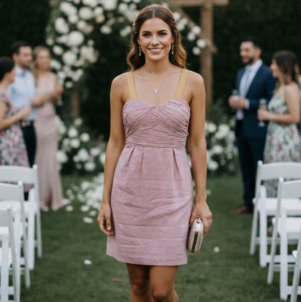 NWT J crew mauve pink mini feminine dress 6